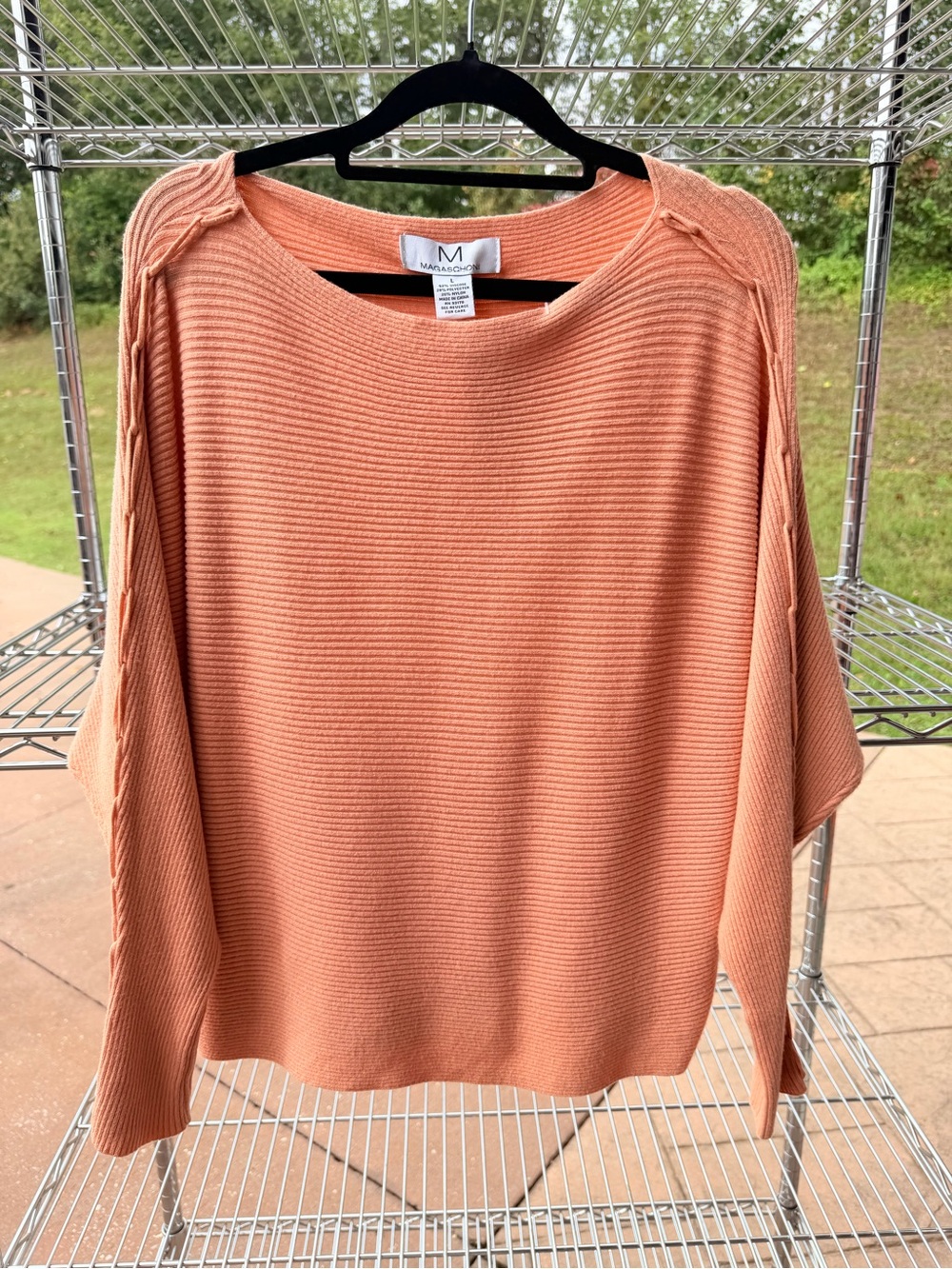 Magaschoni Coral Ribbed Scoop-Neck Pullover